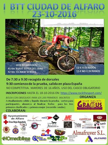 Cartel de la I BTT Ciudad de Alfaro 2016
